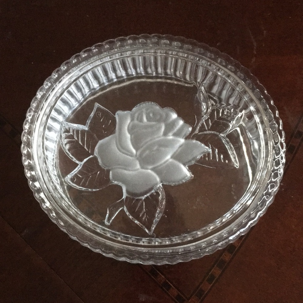 Crystal glass rose container
